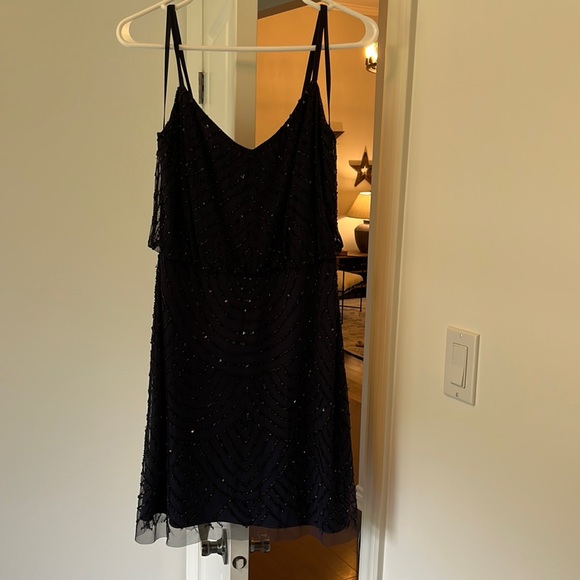 Adrianna Papell Blouson Beaded Mini Dress - Picture 4 of 6